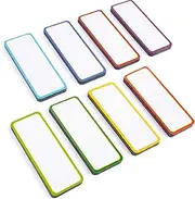 Availey 48 Pieces (3.2 x 1.2) - Colored Border Magnetic Dry Erase Labels - Reusable Strips for Classroom Home Office Garage Refrigerator Blank Writable Erasable Cards Name Tags Students Locker Shelf