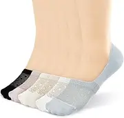 [BIVOLU] Womens Low Cut Thin Breathable Cotton Socks with Cushion Non Slip Comfortable Causal No Show Socks for Women Solid Liner Flats Socks 6 pack, 6pairs(multicolors), 5-9