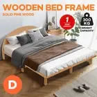 ACA Bed Frame Double Size Mattress Base Platform Round Headboard Bedroom Bed Oak