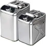 5L 10L Litres 201 Stainless Steel Fuel Tank Petrol Storage Oil Jerrycan Gas Can Car Motorcycle Truck Car Fuel-jugs with Oil Pipe(5L)
