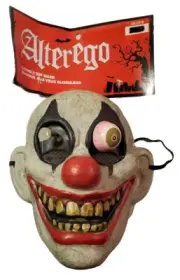 Alter Ego Clown Mask Googly Wiggly Bobble Eyes Halloween Costume Scary Horror