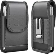 Stronden Holster for iPhone 13 Mini, 12 Mini (5.4"), iPhone SE (2022,2020) Leather Holster Case with Belt Clip, Pouch with Magnetic Closure, w/Built in Card Holder (Fits Slim/Thin Case only)