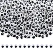 1000Pcs 6Mm Wiggle Googly Toy Eyes Self Adhesive round Small Plastic Sticker Eye