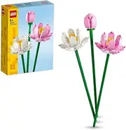 LEGO Botanicals Lotus Flowers Set, Compatible with Artificial Flower Bouquets from The Botanical Collection, Home Decor or Desk Accessory, Toy Flower Building Set for 8+ Year Old Kids & Adults 40647
