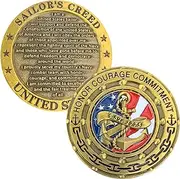 United States Sailor's Creed Navy Core Value Challenge Coin