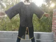 Chainmail Shirt 9 mm Flat Ring Dome Riveted With Solid Ring Blackened