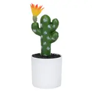7.1"x2.8" Artificial Cactus Fake Flowering Cactus Decor Faux Succulents Plants