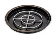 19" American Fireglass Stainless Steel Bronze Round Drop-In Fire Pit Pan