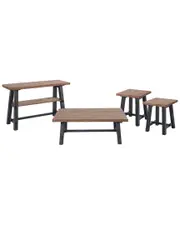 Alaterre Adam 4Pc Solid Wood Living Room Set With 48In Coffee Table, Sofa/Tv Console & Two Side Tables