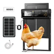 Solar Powered Automatic Chicken Coop Door, LCD Display, Timer & Light Sensor,...
