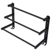 Perforated Hanging Three-layer Towel Rack Black Rack Wall-mounted Space Alumin