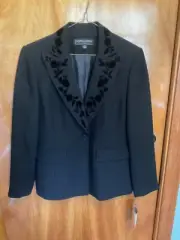 Kasper and Company ASL Women's Black Embellished Blazer- 6 Petite-NWT