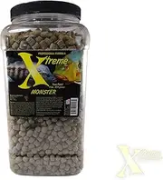 Xtreme Aquatic Food Monster 9mm Sinking Pellets Fish Food 1814 Grams (68oz) - for Jumbo, Large, Predatory, Carnivorous Fish, Cichlids, Peacock bass, Also Suitable for Fry and Turtles