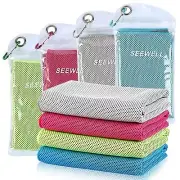 4 Packs Microfiber Cooling Towel Golf Towel Cooling Neck Wraps Ice Towel for ...