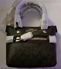 Coach NWT Signature Canvas and Leather Mini Bag Key Ring Charm