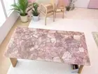 36"x24" Rectangle Pink Rose Quartz Stone Dining Table Crystal Healing Gemstones