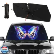 Socira Blue Butterfly Car Windshield Sun Shade Umbrella Foldable Sunshade for
