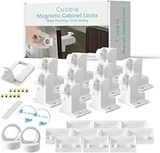 Baby Proofing Magnetic Cabinet Locks (10 Locks + 2 Keys), Child Safety Magnetic Drawers Locks for Kitchen with Adhesive Easy Installation No Drilling