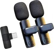 Wireless Lavalier Microphone for Android Phone，Plug and Play Lapel Clip-on Mini Mic with Auto Sync and Noise Reduction for Video Recording, TikTok Live Steam, YouTube, Vlog, Interview