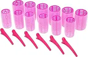 PENIKOKO 18pcs Self-adhesive Hair Roller Set with Clips Flexible Curlers for Vibrant Easy Styling Tools for Accessories