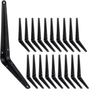 20 Pcs Shelf Brackets 8 Inch, Floating 8 x 6 inches -20 Pack, Black
