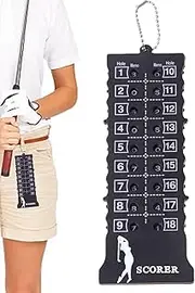 Golf Score Counter - Golf Ball Scorecard with 18 Holes | Training Competition Scorer Device with Keychain for