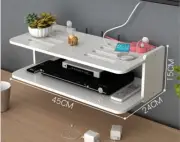 TV SAT Receiver Wall Shelf Wifi Router Storage Box Shelf Wall Mount NEW
