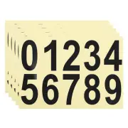 5Pcs Reflective Mailbox Number Sticker 3 Inch Strong Self Adhesive, Black