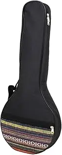 INOOMP Portable Banjo Carrying Bag Ethnic Inspired Handheld Case with Padding Protective Lining and Accessory Pocket for String Banjo present for Musicians
