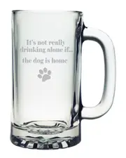 Susquehanna Glass Drinking Alone...Dog is Home Set of 4 Tankard Mugs