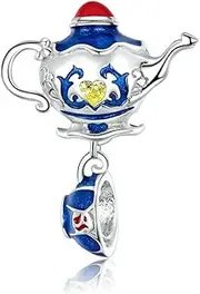 [DUUDAH] Women's Jewellery 925 Sterling Silver Pendant Beads,Plated Platinum 925 Sterling Silver Magic Teapot Pendant for Bracelet Or Necklace Fine Jewelry