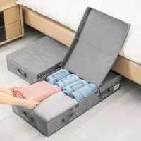 在飛比找momo購物網優惠-【JOHN HOUSE】床底帶蓋折疊收納箱 掀蓋式加厚床下儲