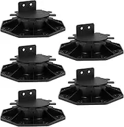 5Pcs Deck Support Pedestals Height Adjustable Deck Raising Support Base Plastic Sturdy Floor Support Lift Bearing Set Deck Foundation Base Support for WPC Wood and Aluminum (30-60cm)