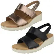 Clarks Ladies Wedge Heeled Strappy Sandals - Jillian Pearl