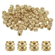 100pcs M5 Threaded Inserts Brass Heat Set Insert M5x6mm, OD 7mm Knurled Nuts
