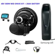 TSDZ2B 500W Mid Drive Motor Torque Cadence Sensor E-bike Kit Battery 20Ah