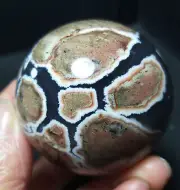 RARE 177.9g Natural Polished Football Agate Crystal Sphere Ball Healing YWD709