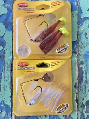 NEW LOT 2 BERKLEY POWERBAIT JOHNSON Beetle Spin Mullet Spinnerbait 4” LURES NIP