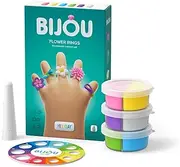 HEY CLAY Bijou Flower Rings - Clay Kit for DIY Accessories - Air Dry Clay with Tools and Interactive App for Kids Ages 4-8