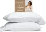Comphy Softspa Pillowcase Set of 2, White Super Soft Pillow Cases King, Pillow C