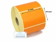 1,000 Orange Direct Thermal Labels, 75mm x 50mm for Zebra Citizen SATO Printers.