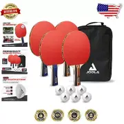Portable Set of 4 Ping Pong Rackets, Balls & Case - Perfect for All Skill Levels