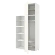 PLATSA wardrobe with 2 doors, white/Fonnes white, 120x57x251 cm