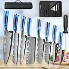 8pc/set Kitchen Knife Japanese VG10 Damascus Steel Chef Knives With Resin Handle