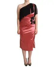 Dolce & Gabbana OneShoulder Embellished Satin Dress Women Pink Dresses