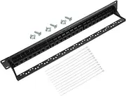 Gatuida 24-Port Network Patch Panel Ethernet Cable for Network Patch Rack-Mount Wallmount for Patch Panel High Heat-Resistant Material Suitable for Office Hotel Data Communication