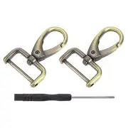 2Pcs Swivel Clasps 0.98" D Ring Detachable Snap Hook with Screwdriver Bronze