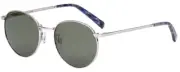 Elton John CHOPIN Unisex Round Sunglasses Platinum Silver Brown Grey/Green 50 mm