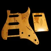 11holes SSH Spalted maple Guitar Pickguard & Back Plate,St Squier Style #4819