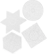 4Pcs Large Fuse Beads Pegboards Clear Plastic DIY Templates for Craft Beads Includes Designs for Creative Projects Easy to Clean Durable